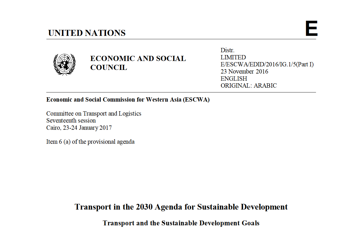 Transport in the 2030 Agenda for Sustainable Development