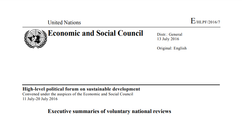 Compilation of main messages for the 2016 voluntary national reviews
