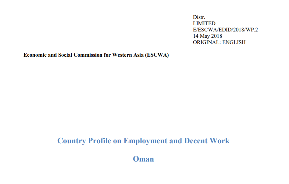 Country Profile on Employment and Decent Work - Oman
