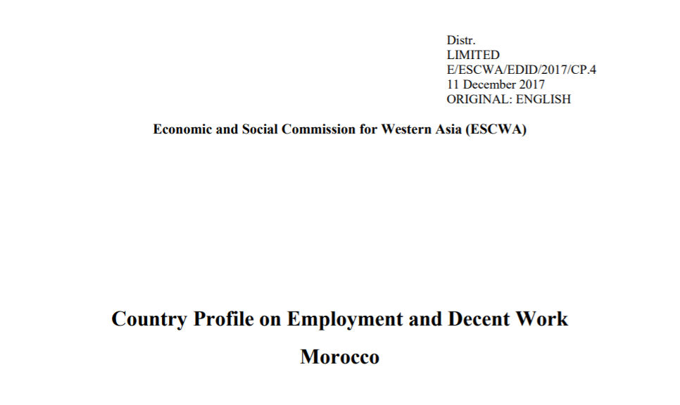 Country Profile on Employment and Decent Work - Morocco