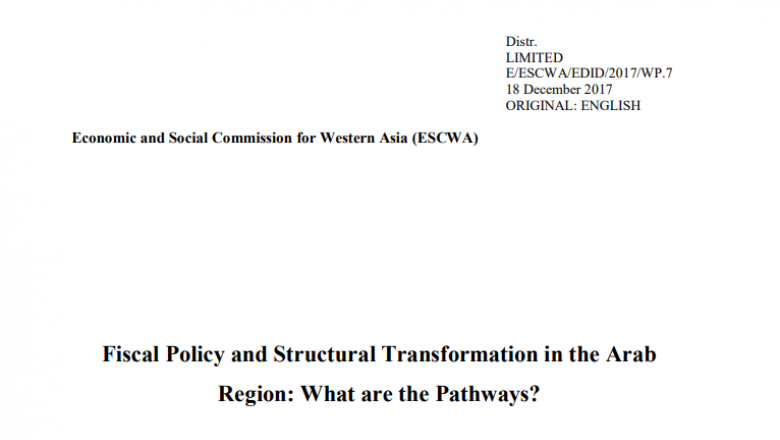 Fiscal Policy and Structural Transformation in the Arab Region: What are the Pathways?