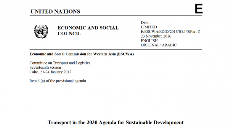 Transport in the 2030 Agenda for Sustainable Development
