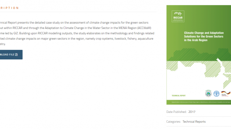 Climate Change and Adaptation Solutions for the Green Sectors in the Arab Region