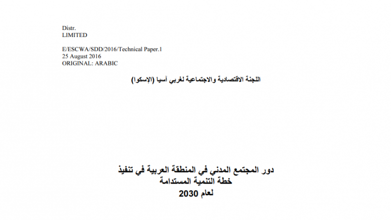The Role of Civil Society in Implementing the 2030 Agenda for Sustainable Development 