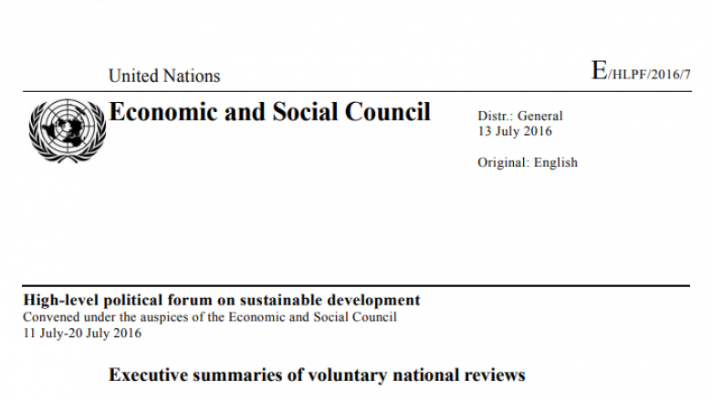 Compilation of main messages for the 2016 voluntary national reviews