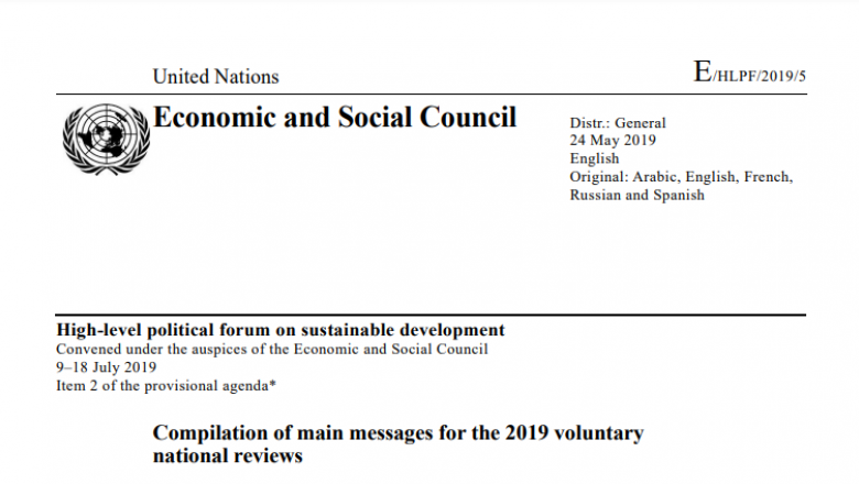 Compilation of main messages for the 2019 voluntary national reviews