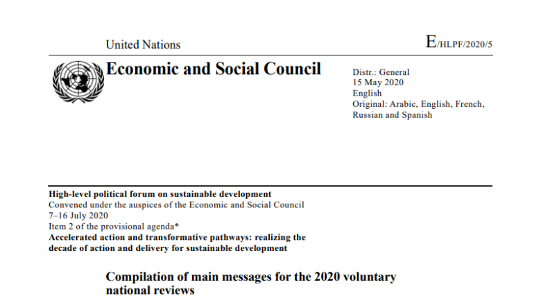 Compilation of main messages for the 2020 voluntary national reviews