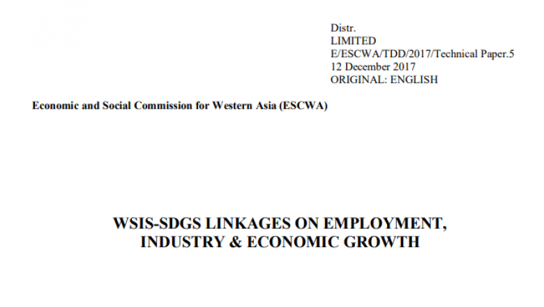 WSIS-SDGS Linkages on Employment, Industry & Economic Growth