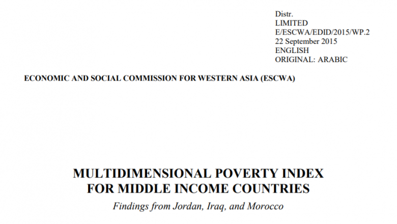 Multidimensional Poverty Index for Middle Income Countries: Findings for Jordan, Iraq and Morocco