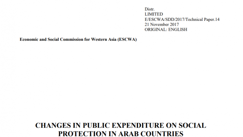 Changes in Public expenditure on social protection in Arab countries