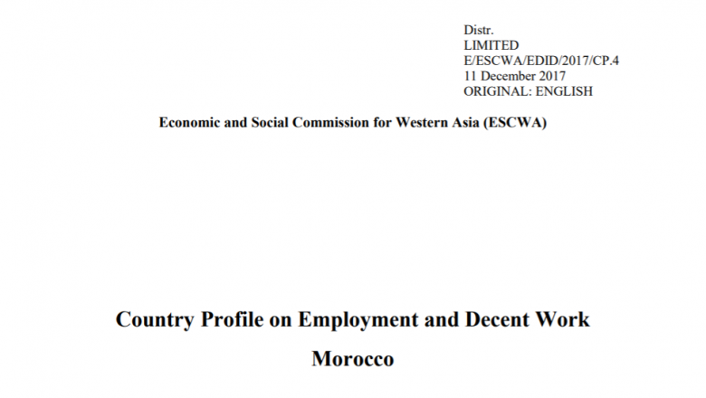 Country Profile on Employment and Decent Work - Morocco