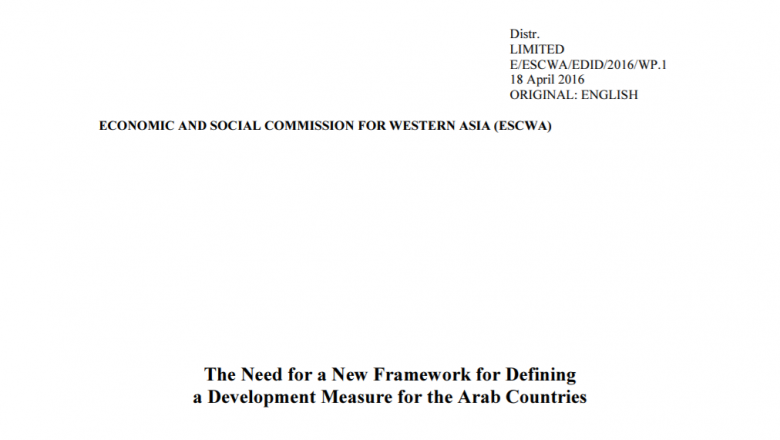 The Need for a New Framework for Defining a Development Measure for the Arab Countries 