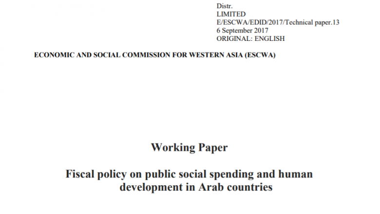 Fiscal policy on public social spending and human development in Arab countries
